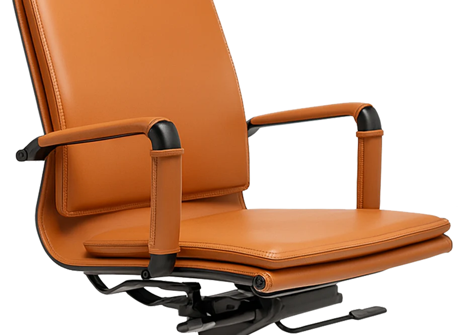 Faux Leather Upholstered Metal Arms