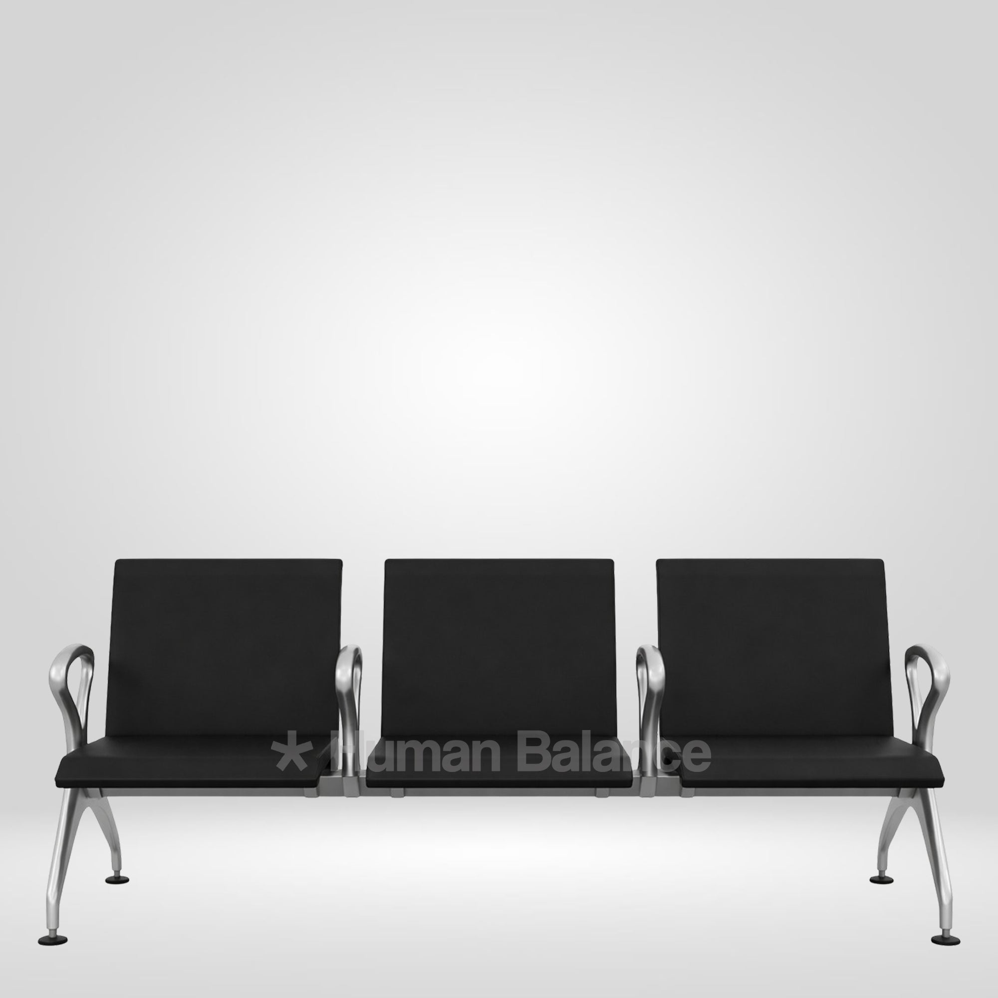 Metrix Black 3 Seater Waiting Bench