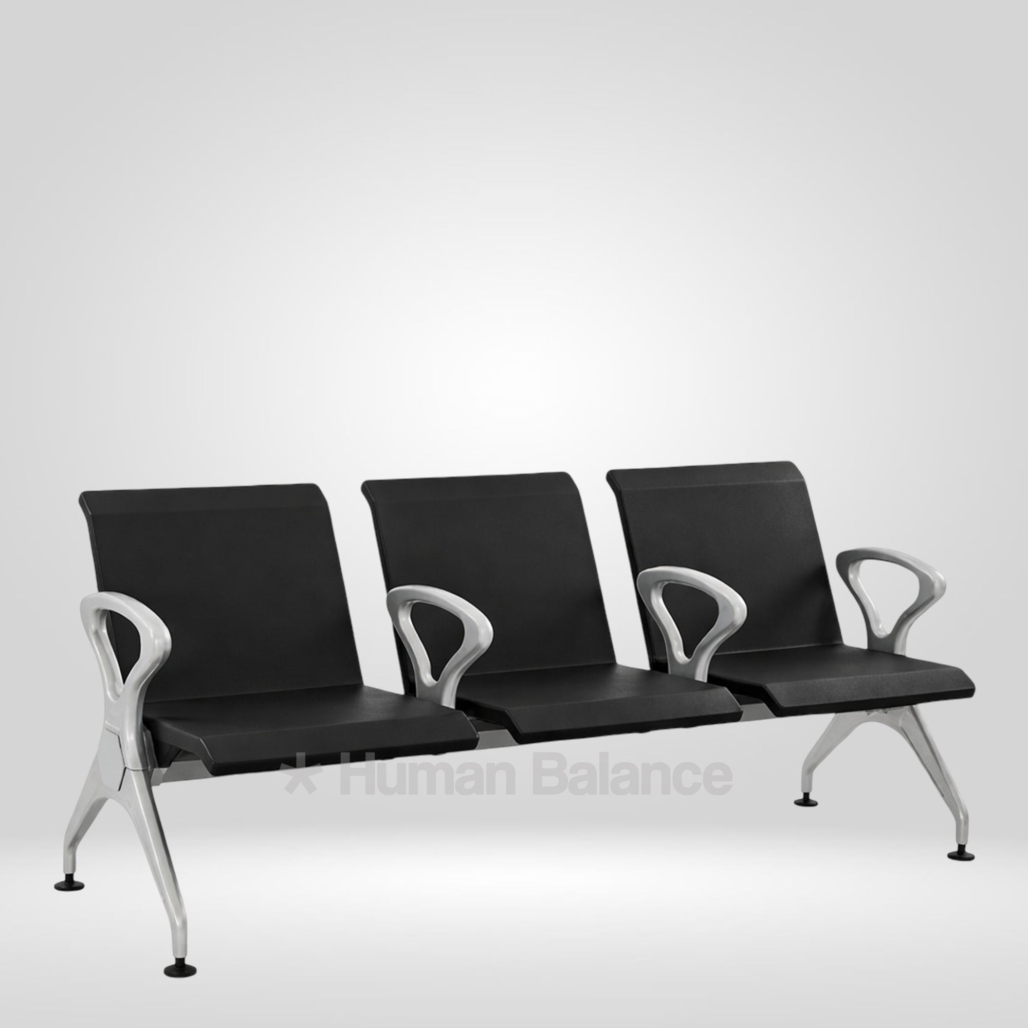 Metrix Black 3 Seater Waiting Bench