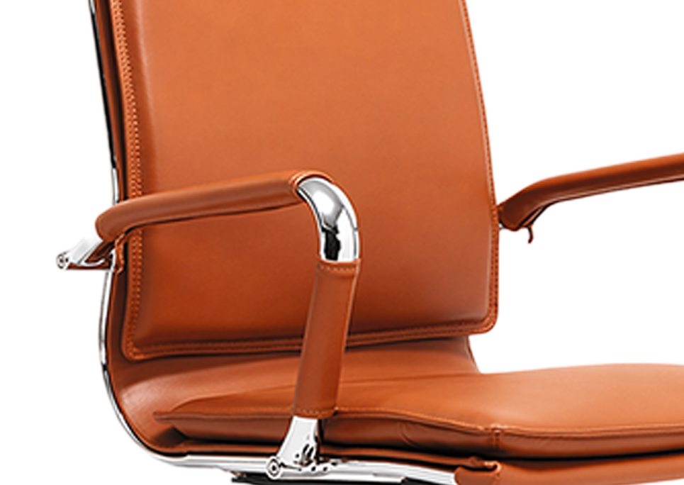 Faux Leather Upholstered Metal Arms