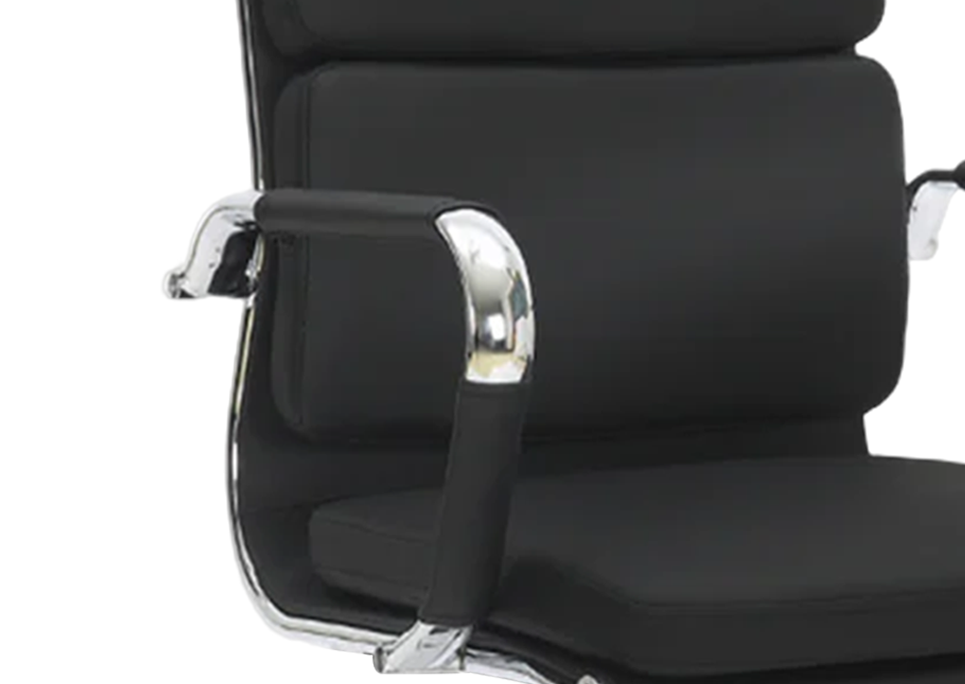 Faux Leather Upholstered Metal Arms