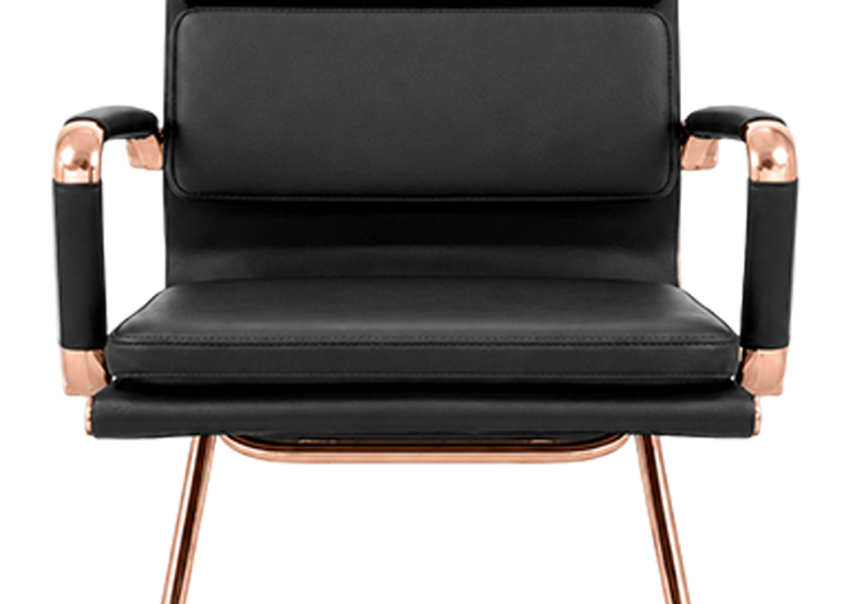 Faux Leather Upholstered Metal Arms
