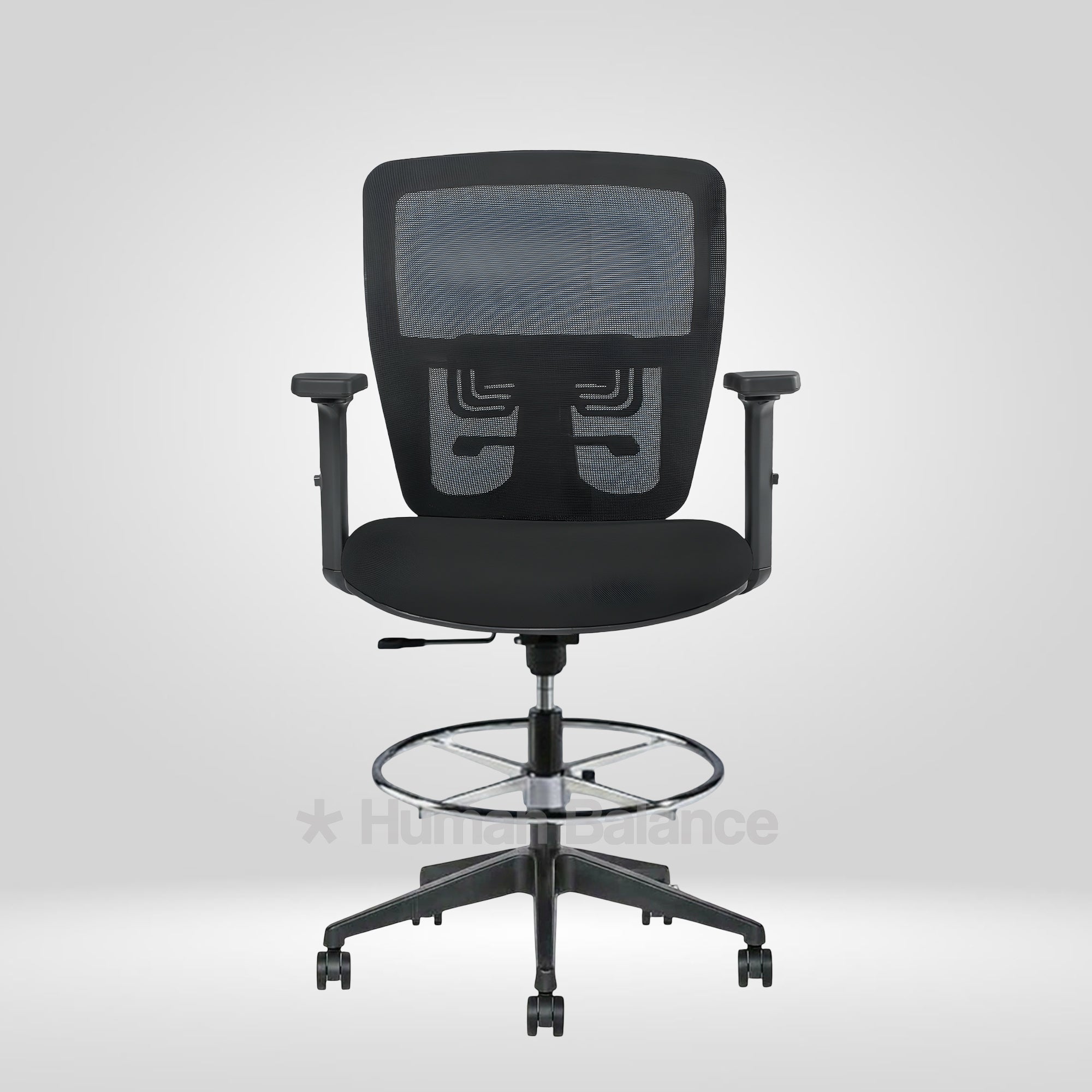 Deskbot Black Height Adjustable Mesh Back Drafting & Laboratory Chair
