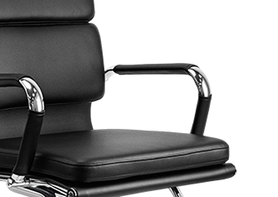 Faux Leather Upholstered Metal Arms