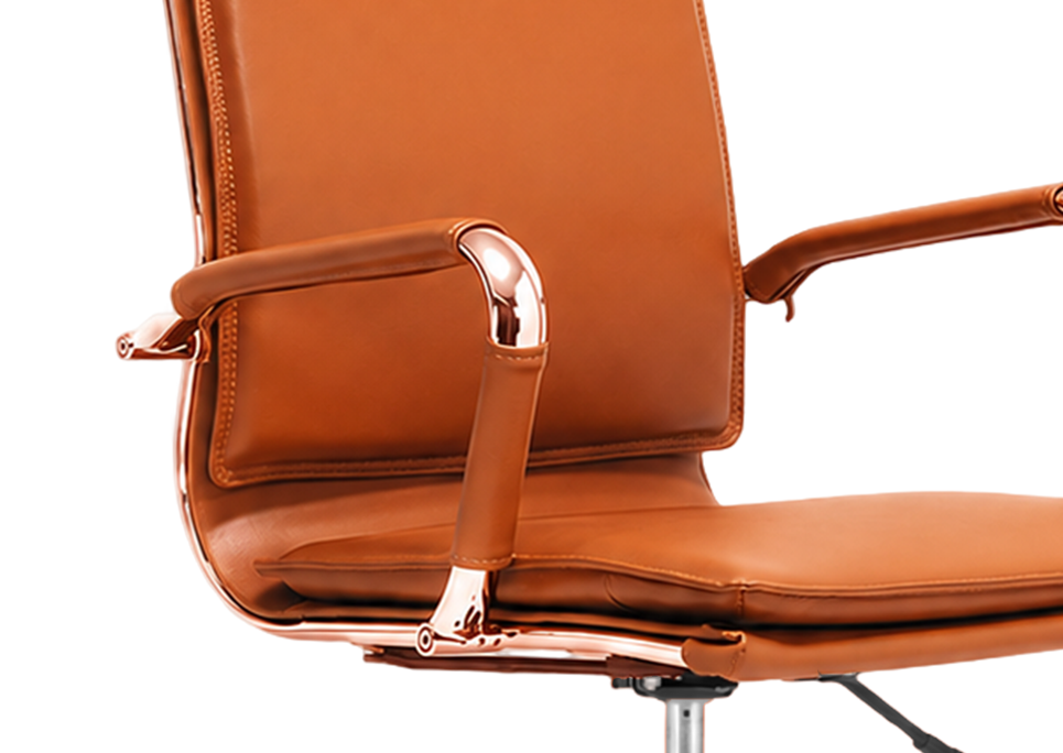 Faux Leather Upholstered Metal Arms