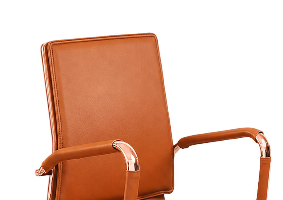 Faux Leather Upholstered Metal Arms