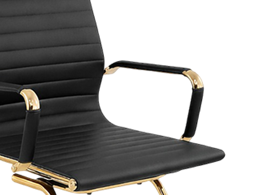 Faux Leather Upholstered Metal Arms