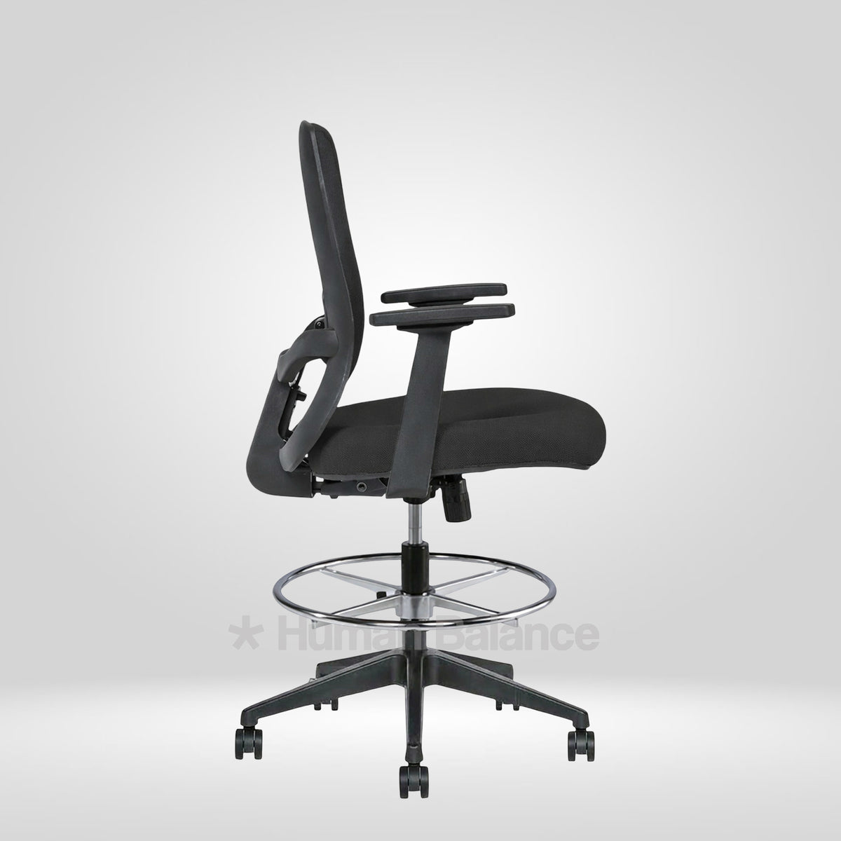 Backless Science Chairs Stratos Black Height Adjustable Mesh Back Drafting & Laboratory Chair