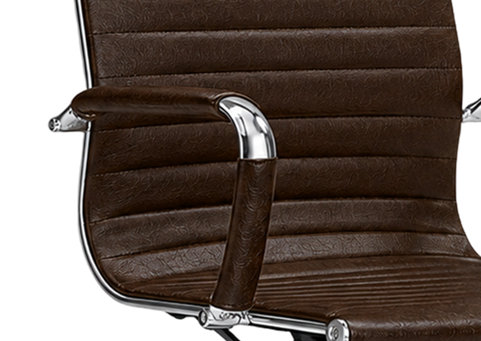 Faux Leather Upholstered Metal Arms