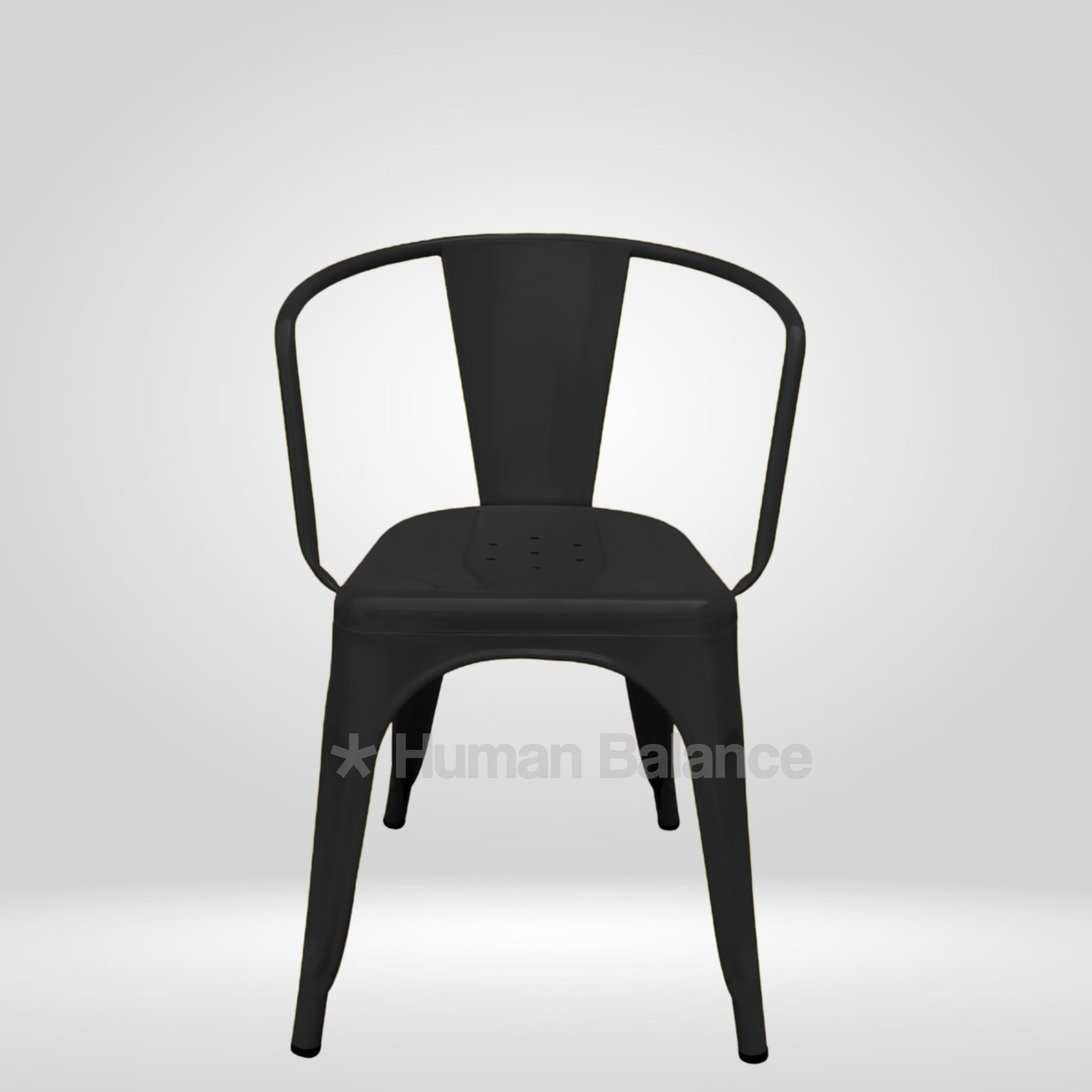 Tolix Replica With Arms Black ( Pack Of 2 )