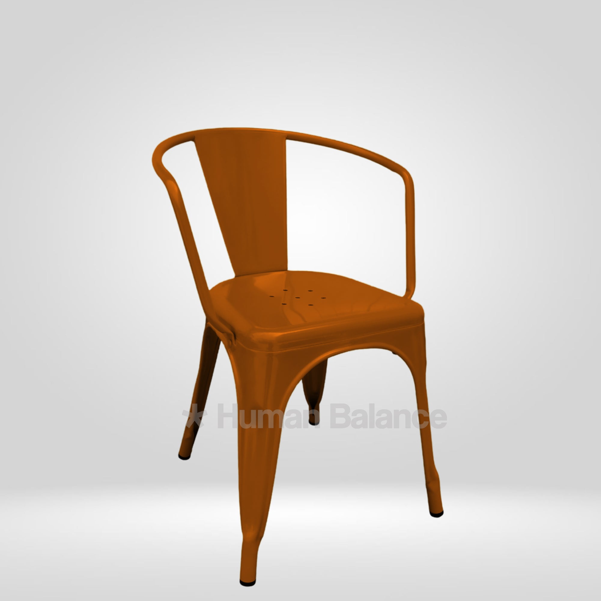 Tolix Replica With Arms Brown ( Pack Of 2 )