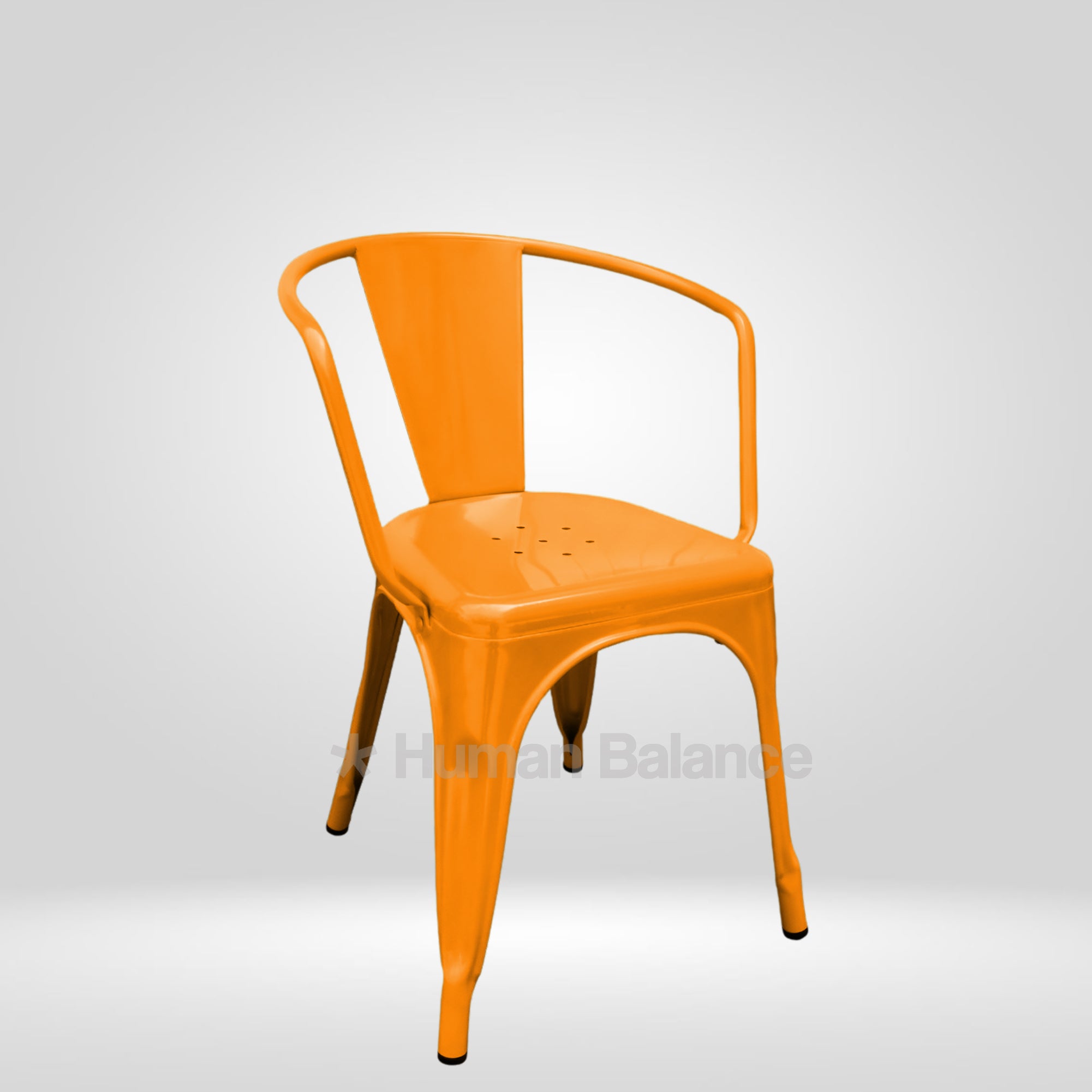 Tolix Replica With Arms Orange ( Pack Of 2 )