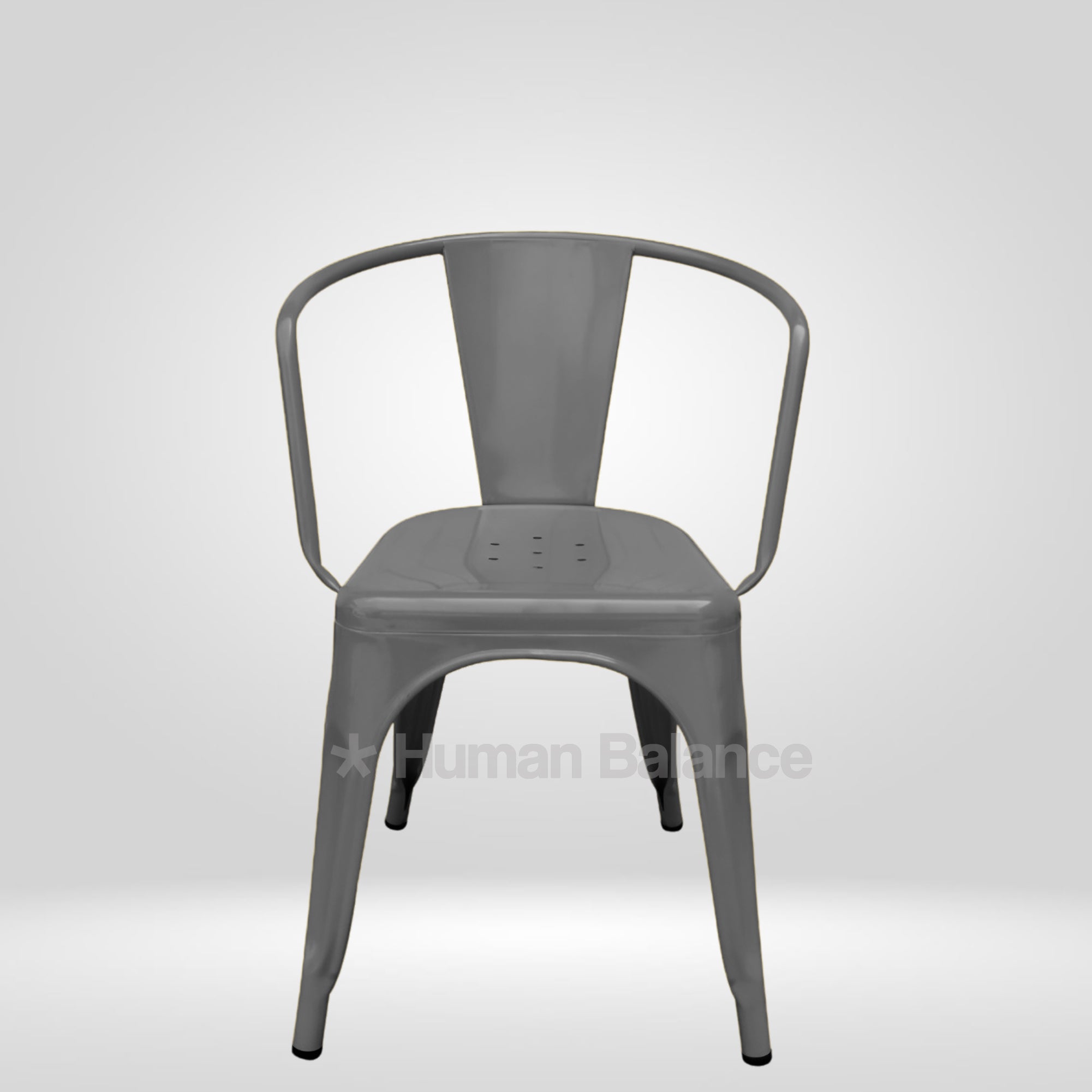 Tolix Replica With Arms Grey ( Pack Of 2 )