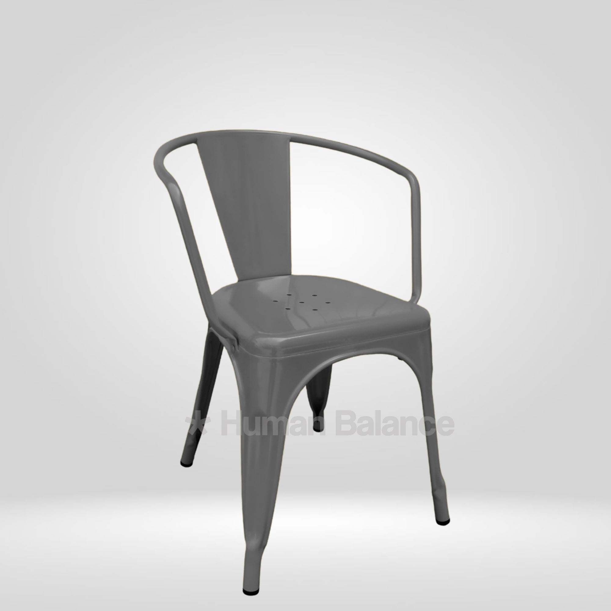 Tolix Replica With Arms Grey ( Pack Of 2 )