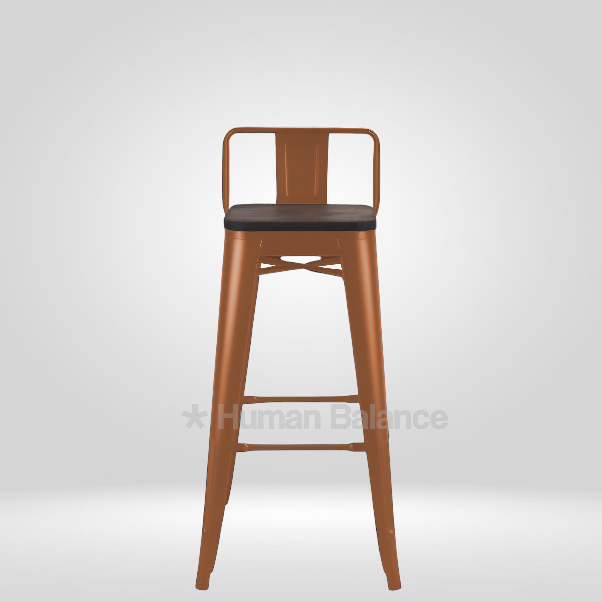Tolix Replica Bar with Wooden Seat Brown