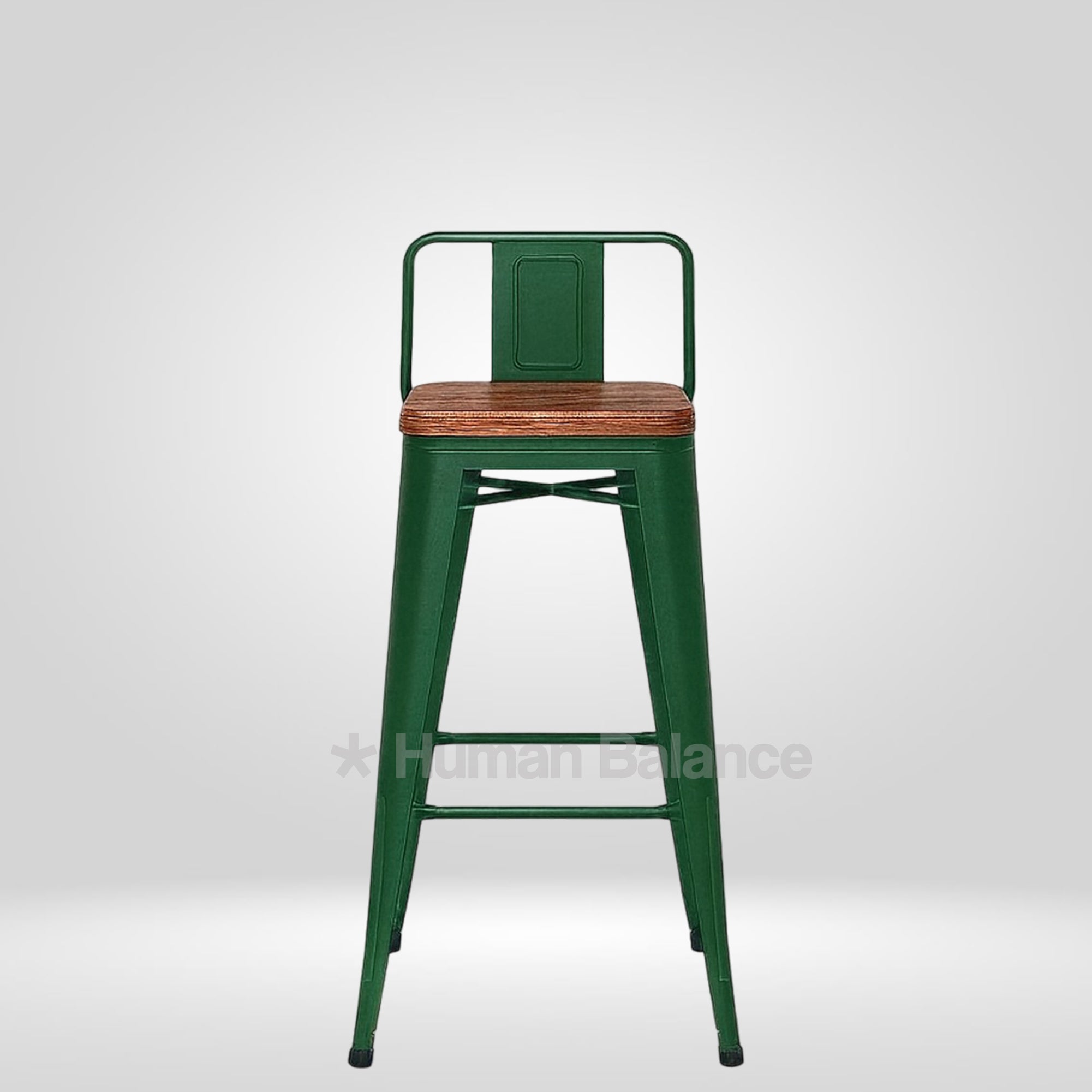 Tolix Replica Bar with Wooden Seat Green