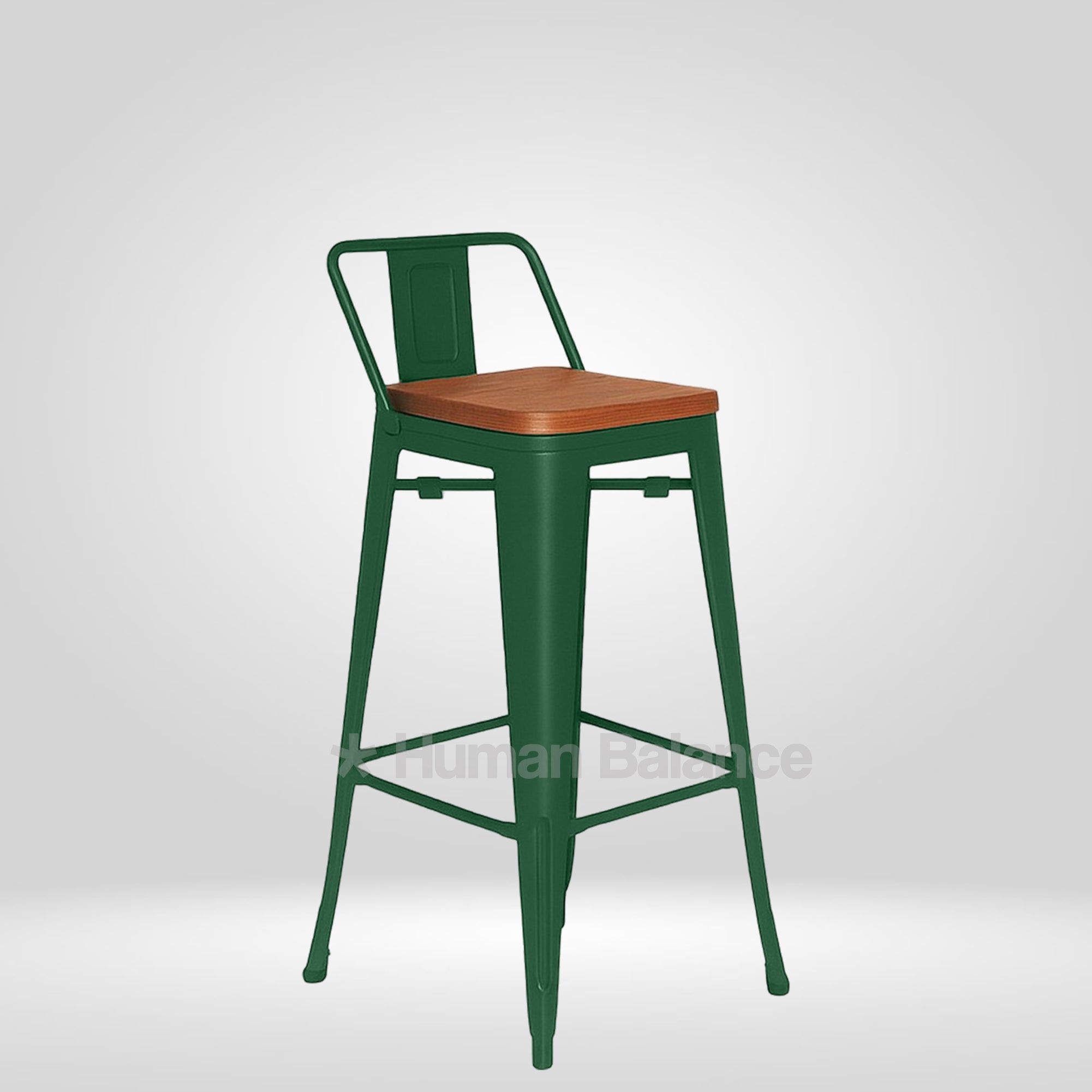 Tolix Replica Bar with Wooden Seat Green