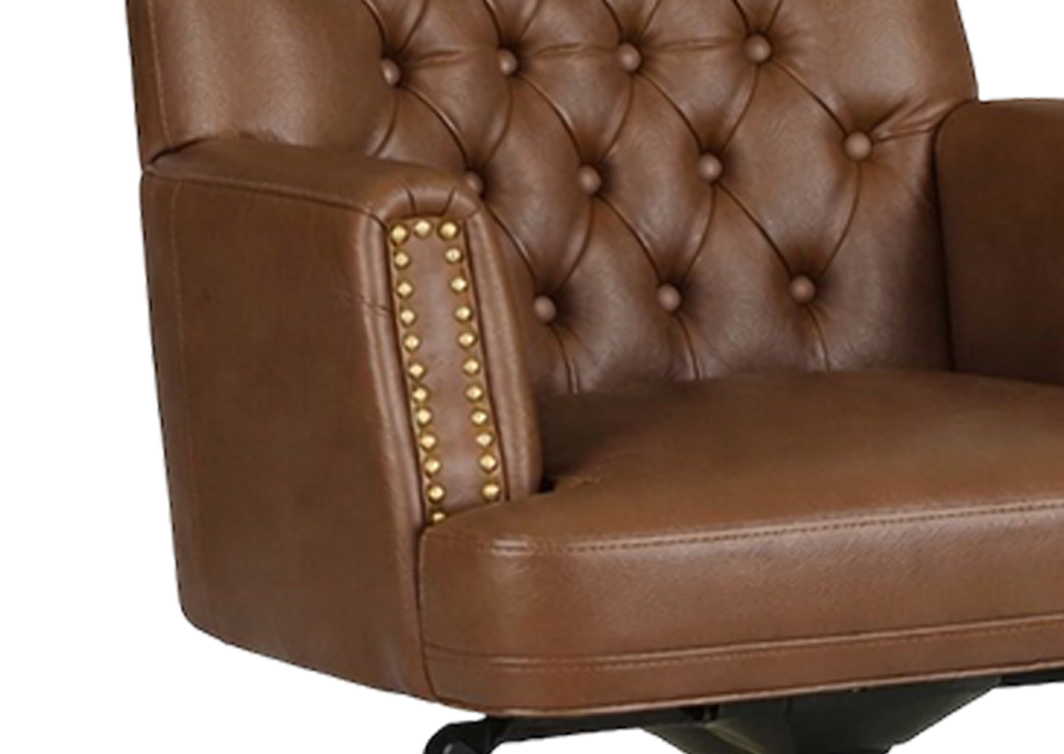 Curved Armrests With Gold Accents