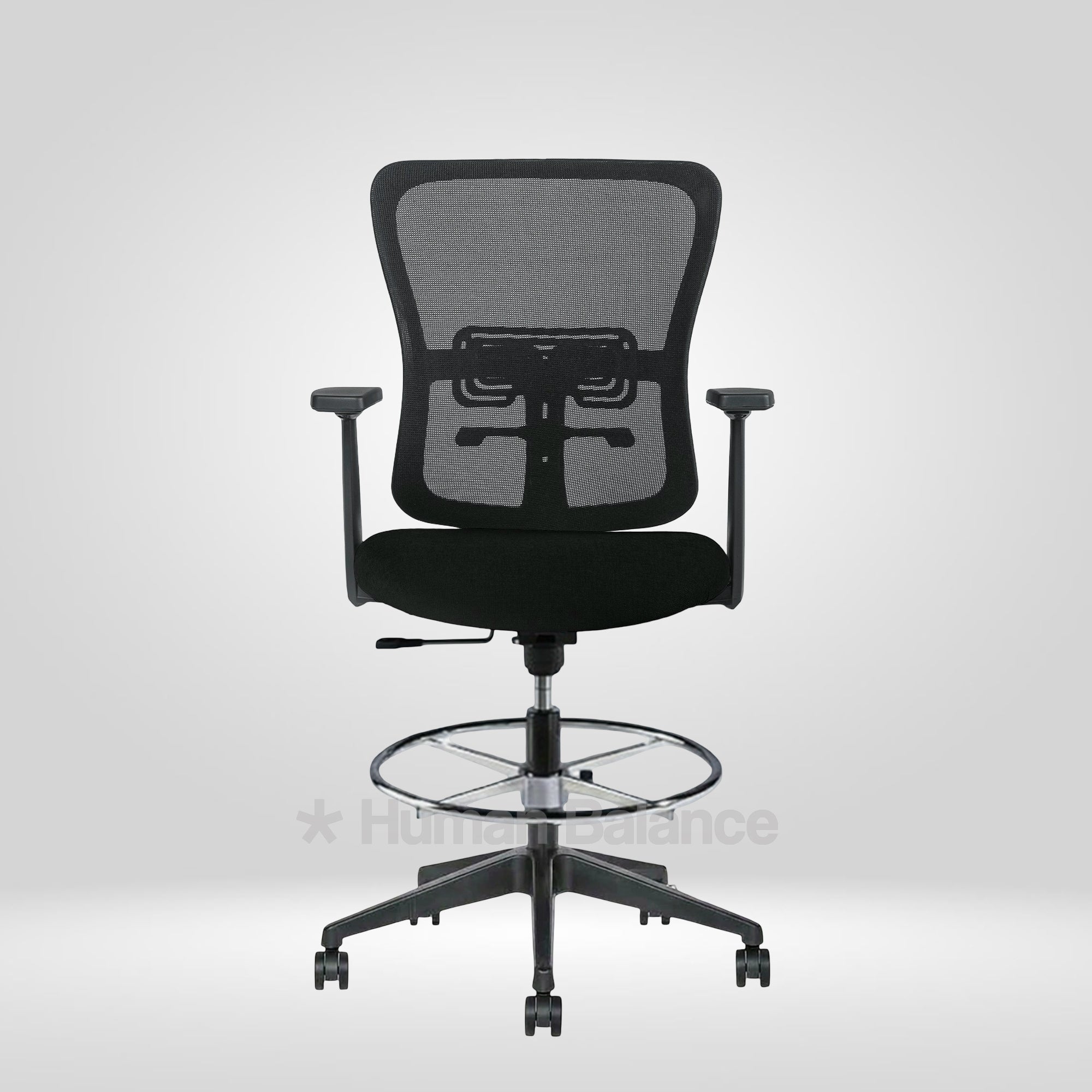 Workpilot Rotating Black Drafting & Laboratory Chair With Arms