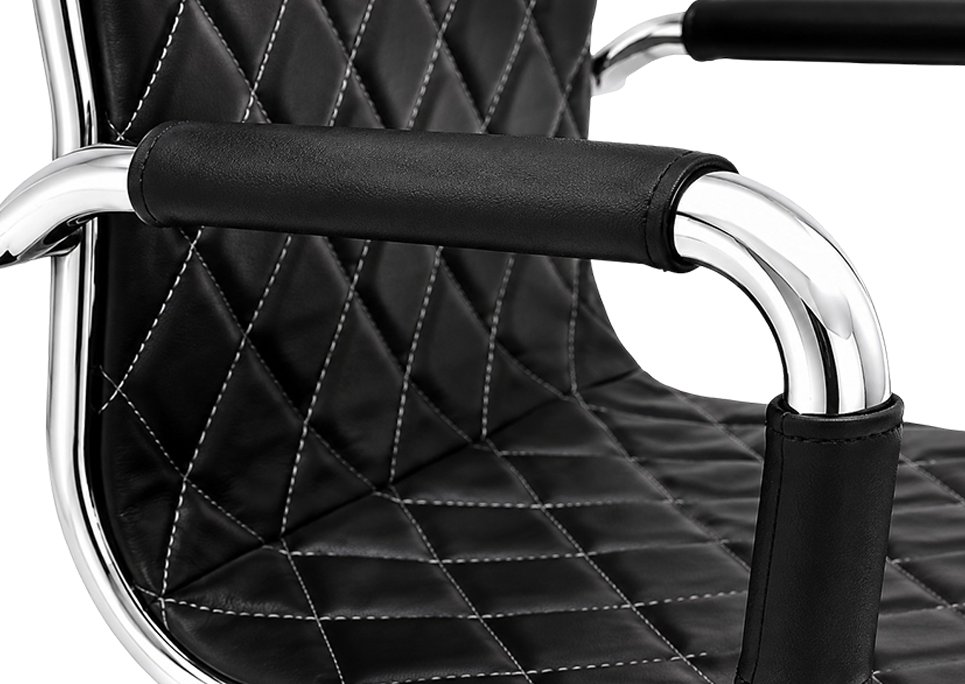 Faux Leather Upholstered Metal Arms