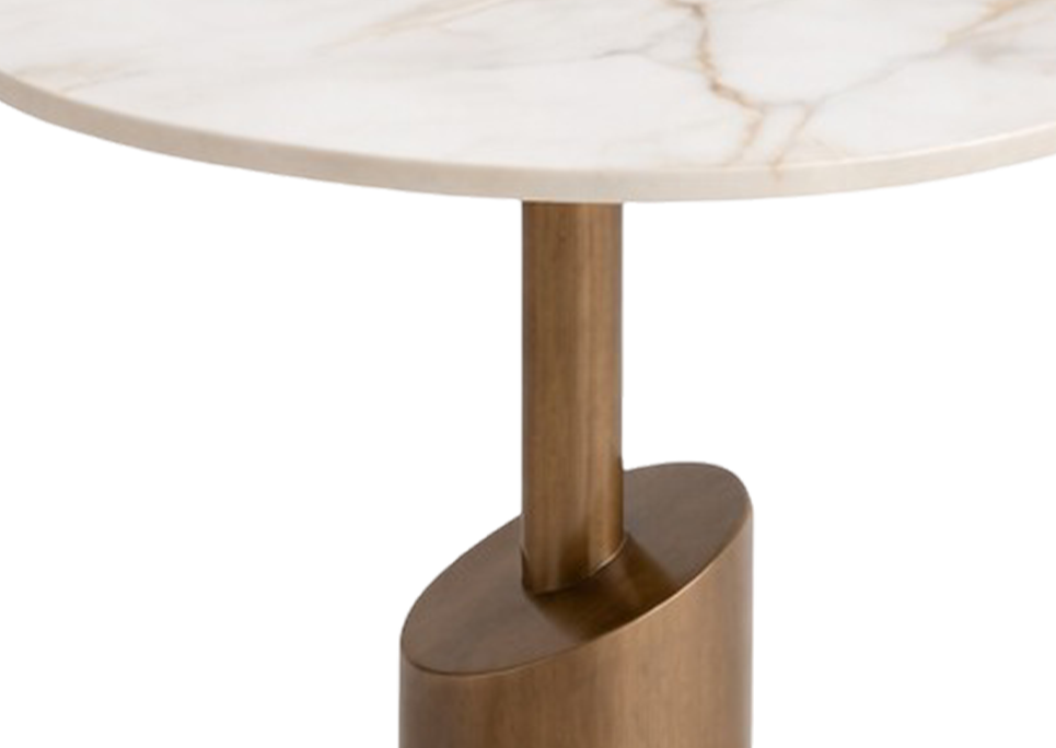 Secondary Faux Marble Pedestal Cocktail Table