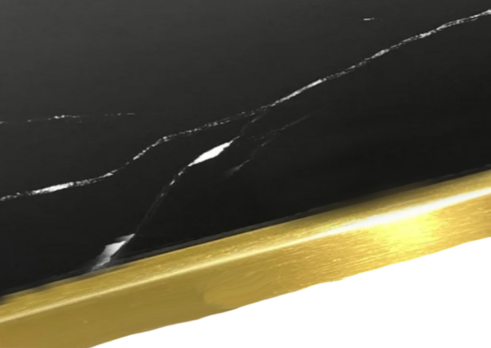 Elegant Gold Perimeter Beading