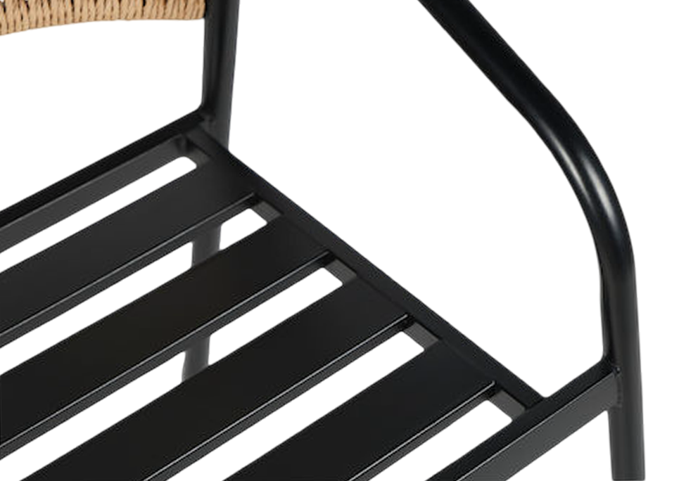 Horizontally Slatted Metal Seat 