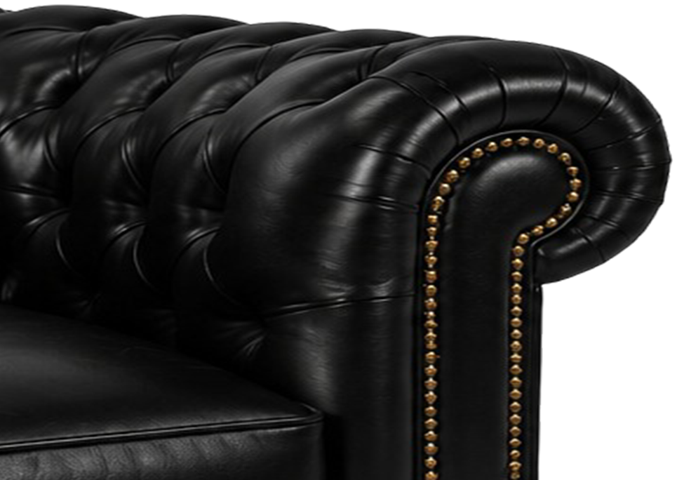 Curved Armrests With Gold Accents