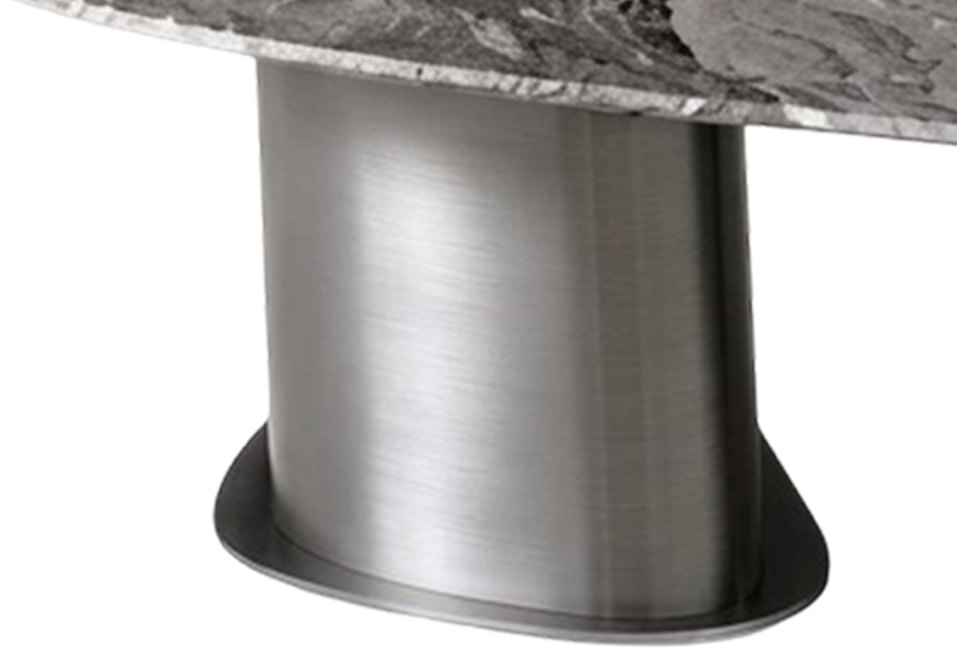Chrome Finished Metal Block Leg Structure