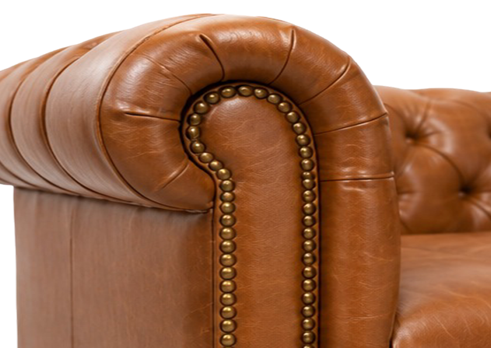 Curved Armrests With Gold Accents