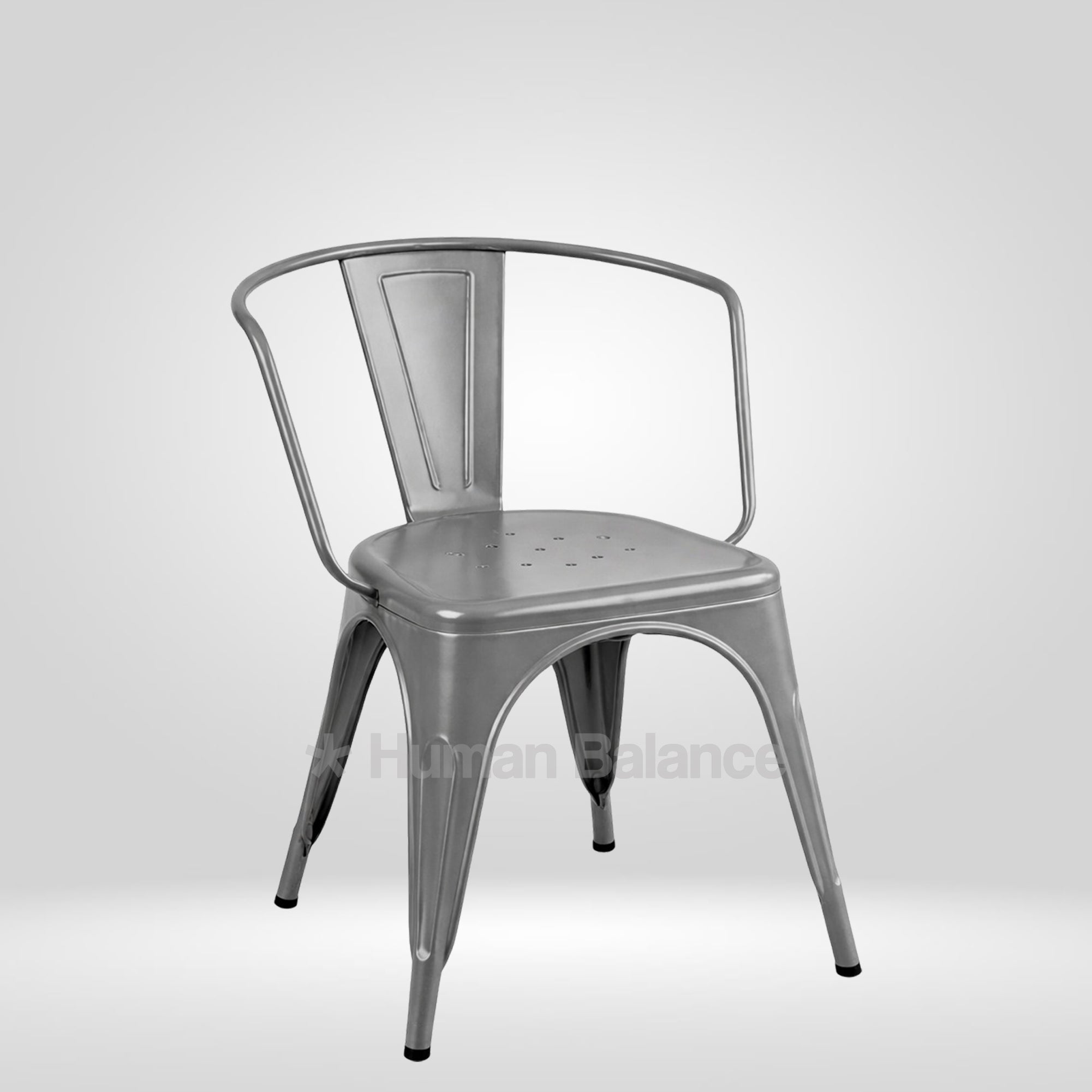 Tolix Replica With Arms Grey ( Pack Of 2 )