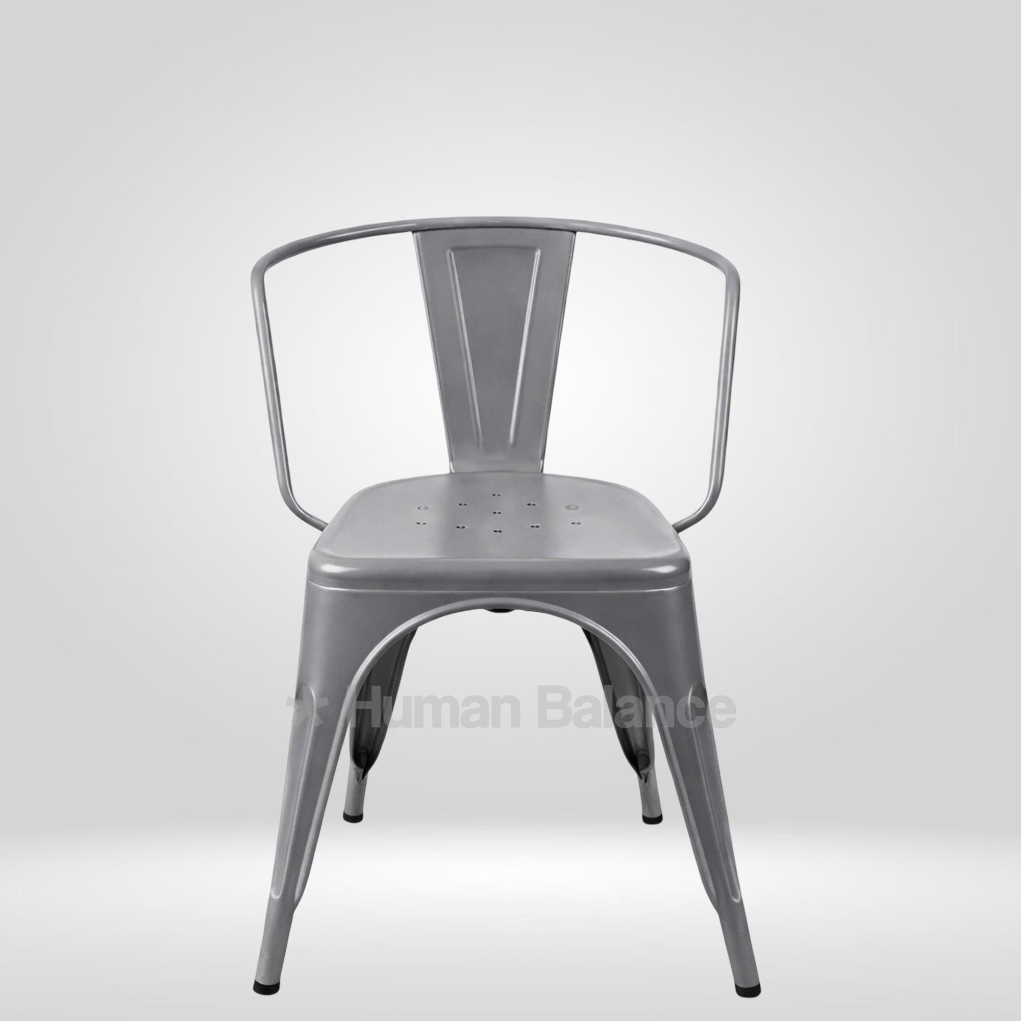 Tolix Replica With Arms Grey ( Pack Of 2 )