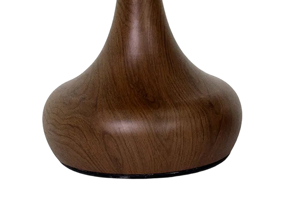Vase Inspired Wood Finished Metal Base